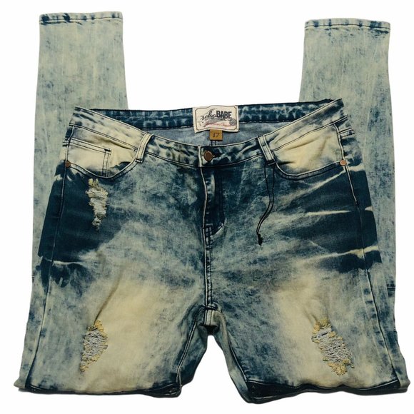 Soho Babe Skinny Distressed Moto Zipper Jeans - Picture 5 of 12